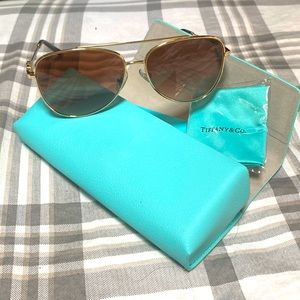 Tiffany Gold Aviator sunglasses , almost brand new only worn once